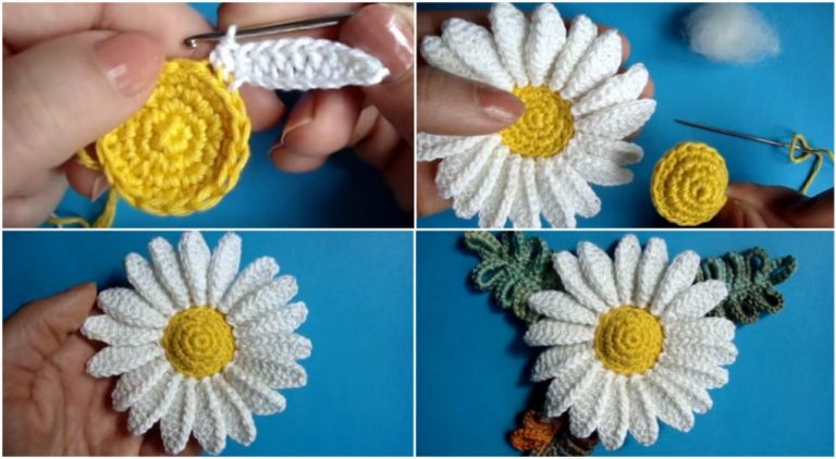 Flor De Margarita A Crochet Videos Y Tutorial Ganchilloganchillo 1063
